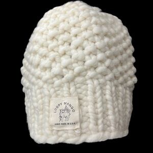 Loopy Mango Large Moss Stitch Merino Wool Beanie